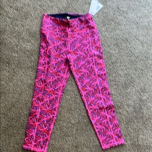 Vibrant Pink and Blue Patterned Leggings
